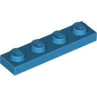 Lego destička 1x4, azurová tmavá (6089781, 6133728)